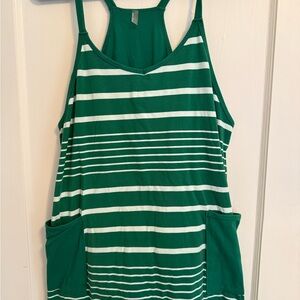 Free People Green and White Striped Dress
